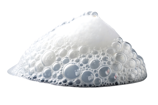 Pile of White Foam Bubbles Texture on Black Background Cleanliness and Freshness Concept