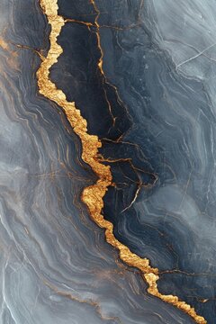 Fototapeta Elegant Grey Marble with Golden Veins A Luxurious Background for Sophisticated Design Projects