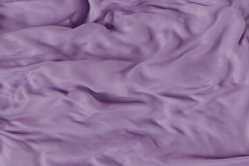 3d render Wrinkled lilac fabric texture with soft folds, creating a smooth and elegant background for design, fashion, textile, or interior decoration concepts.