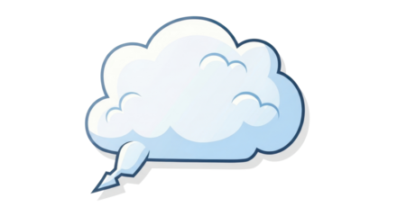 Cloud speech bubble icon vector isolated PNG with Transparent Background