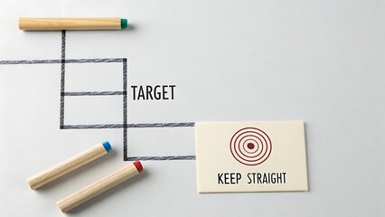 Visual Concept Depicting Parallel Paths Aiming at a Target