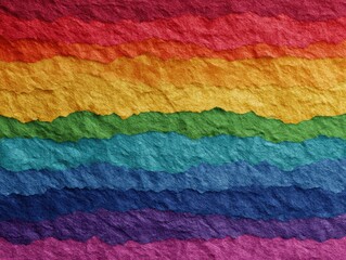 Obraz premium Colorful Rainbow Paper Texture with Torn Stripes