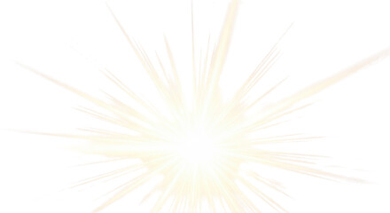 Naklejka premium Bright White Starburst Light Flare Effect Isolated on Clean Background