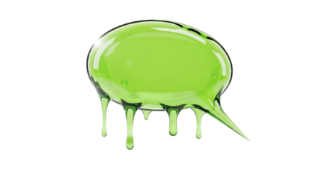 Abstract speech bubble with dripping fluid isolated PNG with Transparent Background