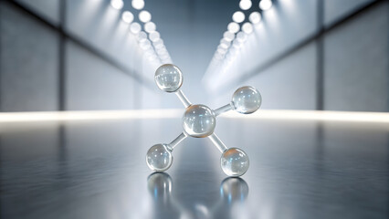 Molecular Structure and Its Significance in Science. transparent molecular model with subtle highlights