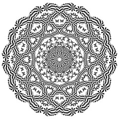Ornate Lace Mandala Seamless Pattern (Monochrome)