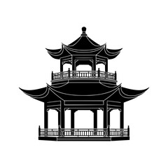 Traditional Asian Pavilion Temple Icon