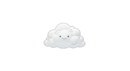 Cute Cartoon Cloud Vector Illustration with Happy Face Isolated on White Background
