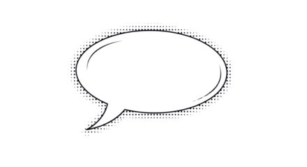 Comic speech bubble with halftone dots isolated PNG with Transparent Background