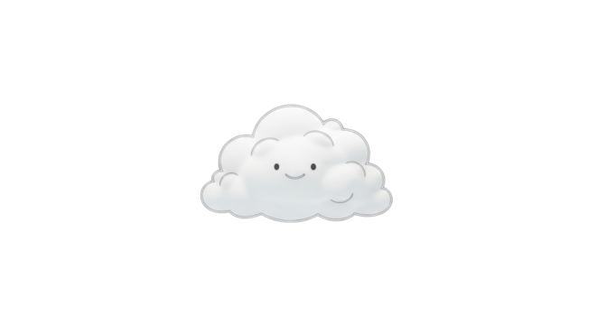 Cute cloud with smiling face isolated PNG with Transparent Background - Powered by Adobe