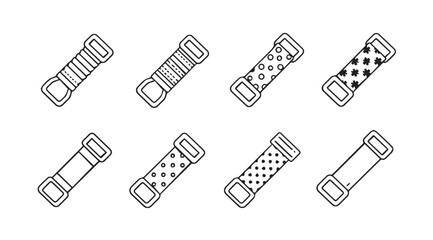 Vector art of set of turnbuckles
