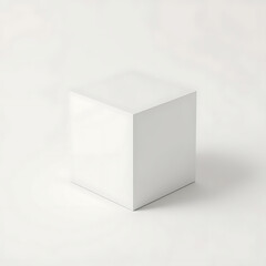 Minimalist white cube for product mockup and 3D design, offering a clean, modern aesthetic perfect for showcasing your brand or creative projects