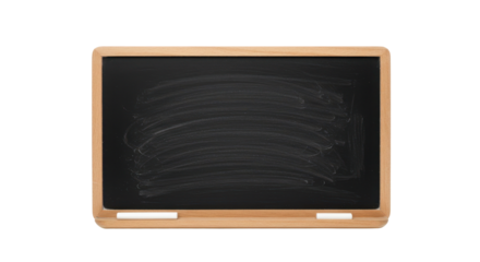 Blank chalkboard with wooden frame for educational use