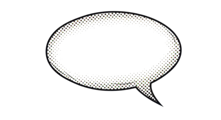 Speech bubble vector in vintage halftone style isolated PNG with Transparent Background