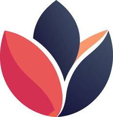 Abstract three petal logo with gradient colors vector