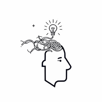 Creative Thinking Illustration Idea Generation, Innovation, and Problem Solving Visualization
