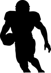 American Football Players Running in Action Silhouette  Bundle