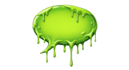 Green slime dripping speech bubble for comic style message isolated PNG with Transparent Background