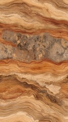 Seamless natural stone pattern with undulating wave-like lines in shades of brown, beige, and cream,