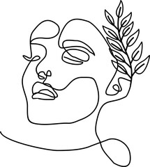 Women Continues Line Art