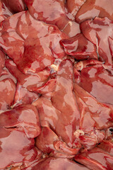 Raw chicken liver isolated on white background. Meat.