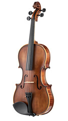 Fototapeta premium Elegant Violin Displayed on Black Background for String Music and Classical Concert Imagery Ready for Composers