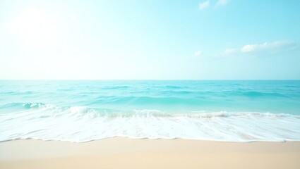 Fototapeta premium Beach shoreline with turquoise water and blue sky