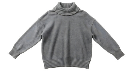 Gray Knit Turtleneck Sweater for Women in Cozy Casual Style