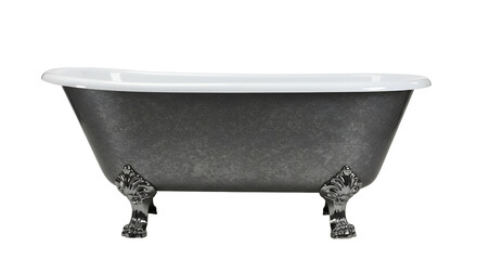 Vintage Black Freestanding Bathtub with Ornate Feet in Classic Style