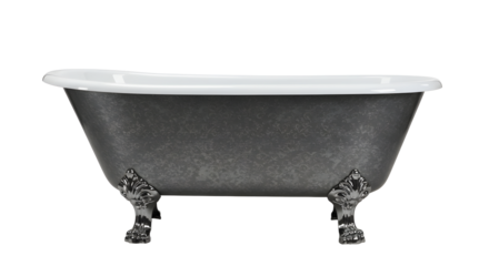 Vintage Black Freestanding Bathtub with Ornate Feet in Classic Style