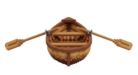 Voxel rowboat with oars