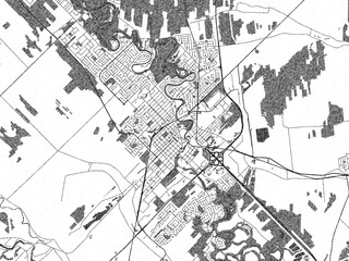 Obraz premium Minimalist monochrome city map of Joliette, Quebec, illustrated with urban detail.