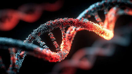 3D illustration of DNA molecule spiral symbolizing life science genetics biology evolution molecular structure and the blueprint of living organisms.
