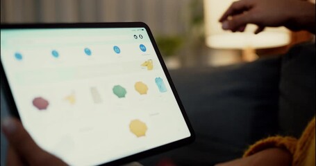 Close-up of tablet showing payment success message during online shopping at home, representing digital transaction, ecommerce, and financial technology. - Powered by Adobe