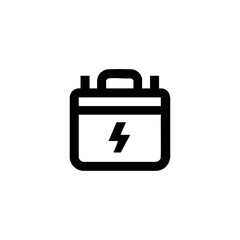 Compact automotive battery with handle and bolt terminals, representing vehicle power storage, maintenance, charging and roadside readiness.