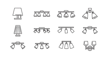 Vector art of lamp set