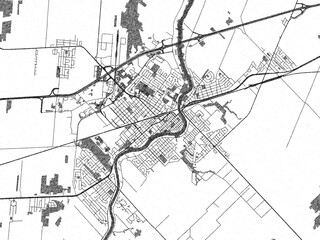 Black and white map poster of Saint-Hyacinthe, Quebec, illustrated in hand-drawn style.