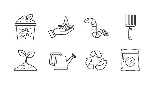 Vector art of compost set