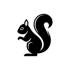 Squirrel with bushy tail in side profile, representing wildlife, nature, and forest animals.
