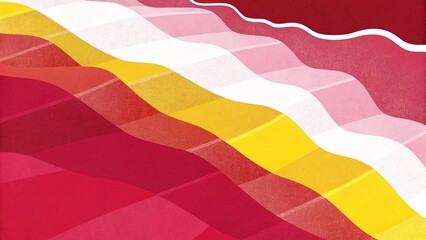 Colorful abstract background with curved lines in red, yellow and white