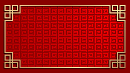 Red background with chinese ornament style
