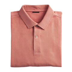 Folded, light salmon-pink polo shirt