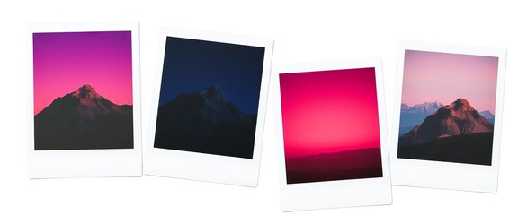 Blank white polaroid frame, isolated on white background, background, mockup