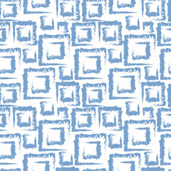 Fototapeta premium vector seamless geometric pattern white with blue squares, abstract background for print, books, textile