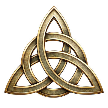 Golden Celtic Triquetra Knot Symbol ancient