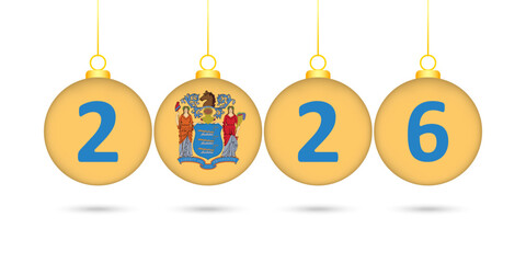 New Jersey State Flag Christmas Balls 2026 Decoration.