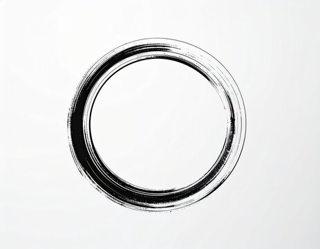 Ink-brushed black circle with texture and a gradient background - Powered by Adobe