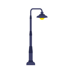 Fototapeta premium Classic blue street lights illuminating the darkness with a warm yellow glow, a timeless design for urban ambiance