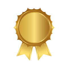 Gold award ribbon with copy space for text and graphics, ideal for recognition and achievement