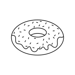 Donut Delight A Charming Line Art Illustration of a Sweet Treat, Perfect for a Fun and Playful Design